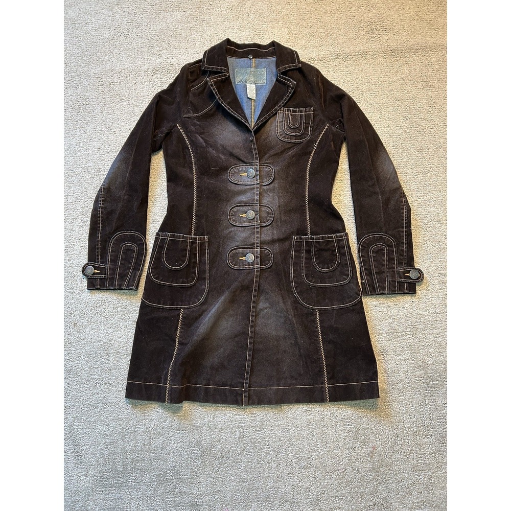 RARE Vintage 90's Brooks Brothers Dakota Brown Velvet Long Blazer Jacket Size L